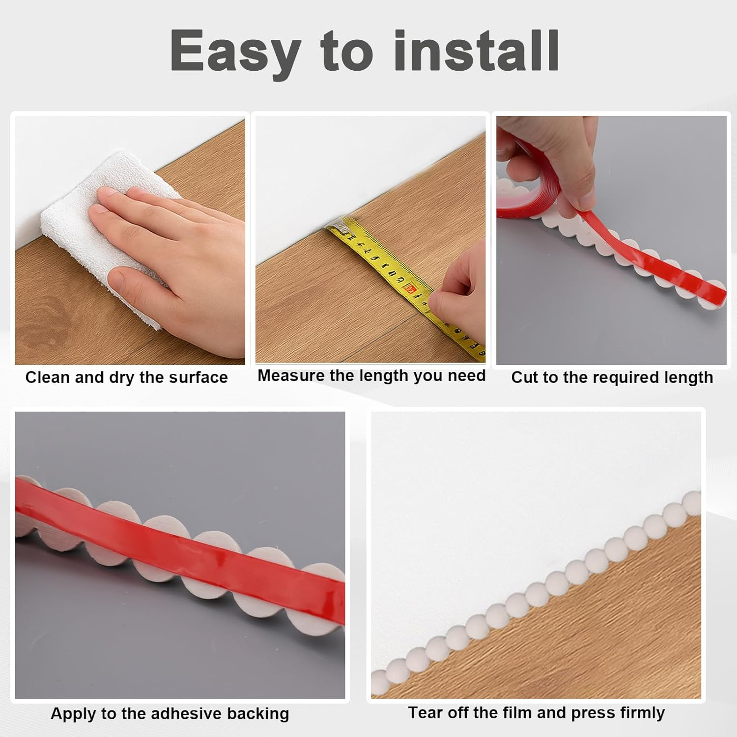 Flexible Molding Trim, 9.7Ft Peel and Stick Wall Trim Self-Adhesive White Caulk Strip for Mirror Frame Backsplash Tile Edge Ceiling Cabinet TV Wall DIY Home Decor & Protection image number 3