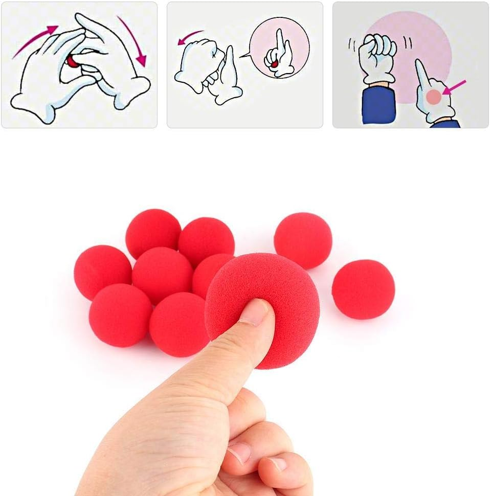 10Pcs Magic Sponge Ball Set, 4.5Cm/1.77Inch Red Sponge Softball Close-Up Magic Street Classic Comedy Trick Props Soft Red Sponge Balls image number 3