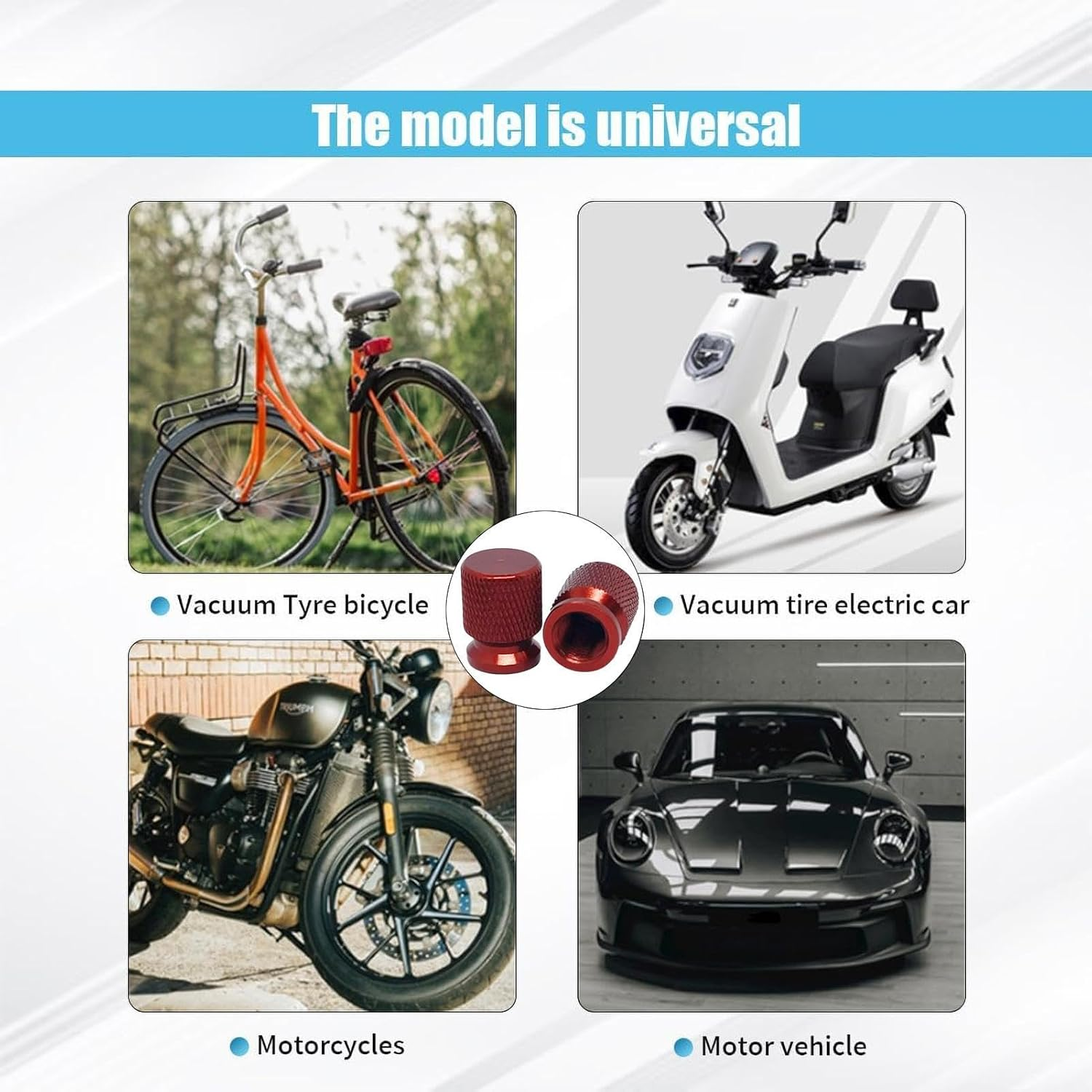 Auto Tire Valve Stem Caps | Fashionable 4 Stem Caps | Wear-Resistant Valve Stems & Caps Rust-Resistant for Trucks Bicycles - Blue image number 7