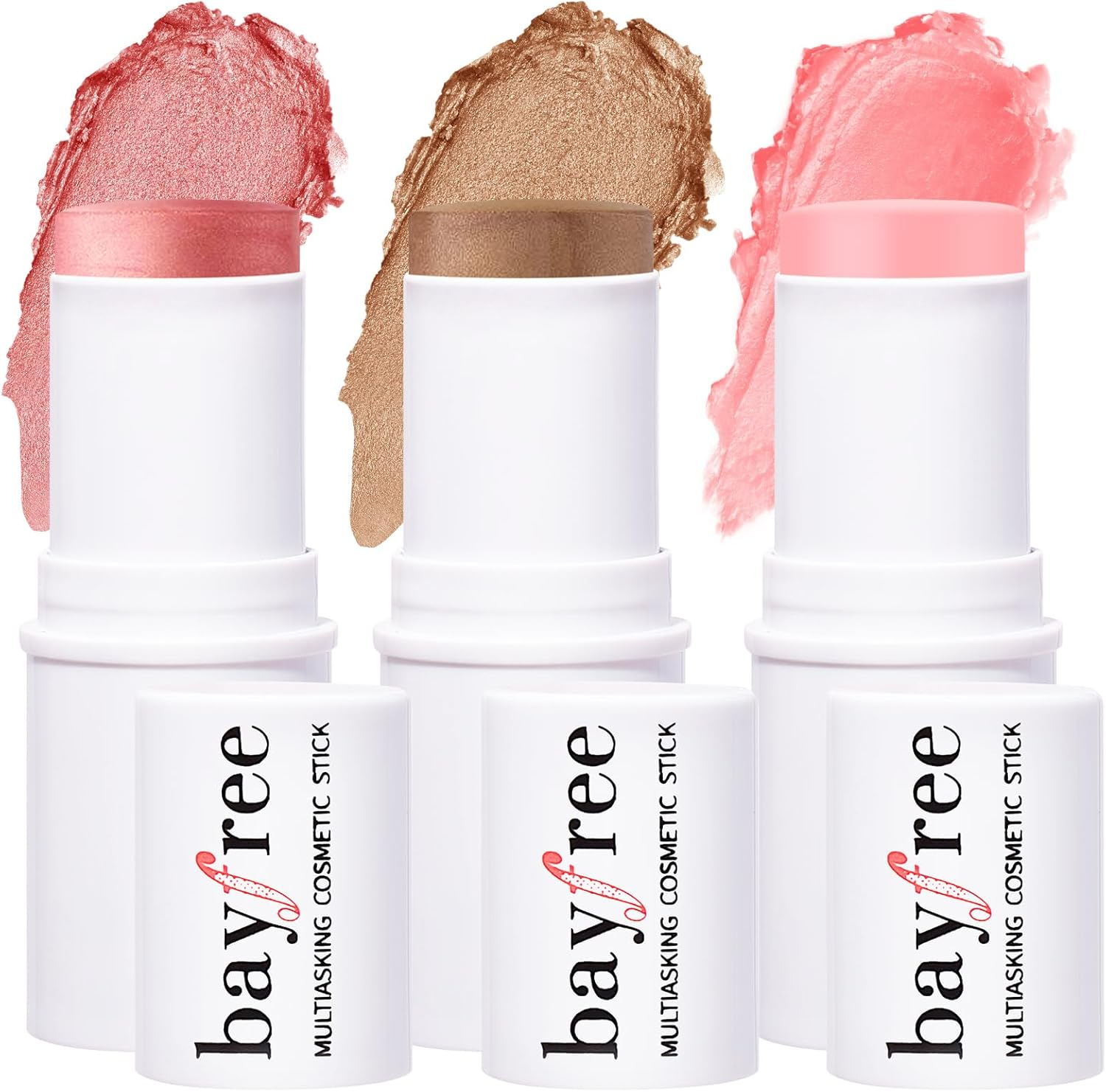 KIMUSE Multi Stick Trio Face Makeup, Cream Blush & Highlight Stick & Moisturizer Makeup Sticks for All Skin