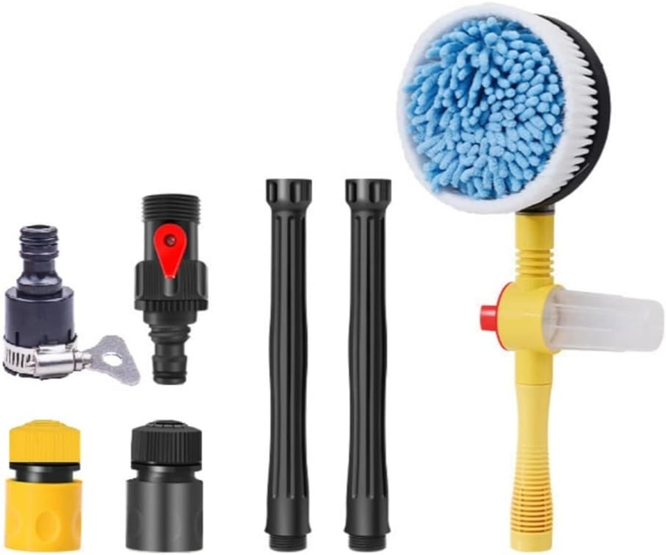Poemtian Auto Rotating Car Wash Brush,Rotating Car Wash Brush with Soap Dispenser,High Pressure Cleaning Tool Multifunctional Car Automatic Foam Cleaning Kit image number 2