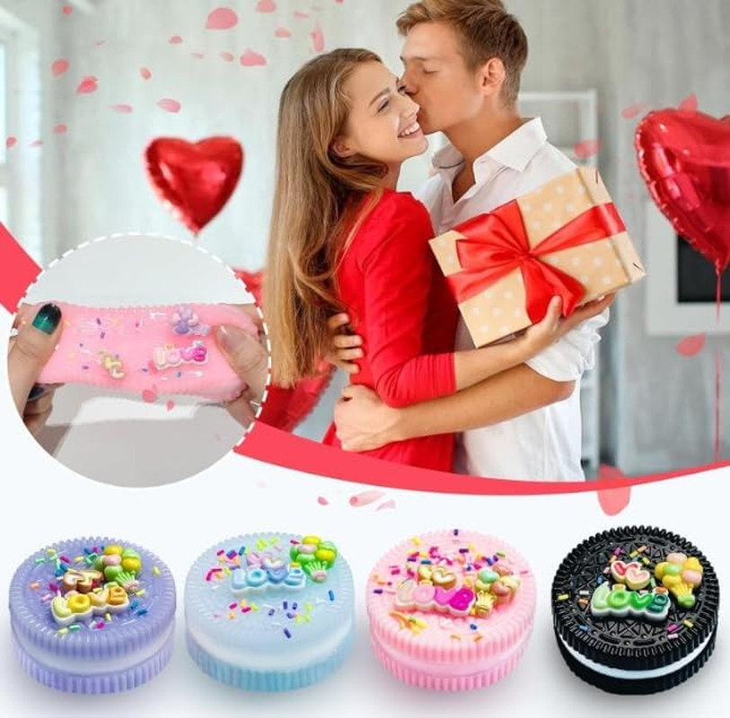 2PC Biscuit Stress Relief Toy, Squishy Toys Fidget Toys Adults Pinching Sandwich Simulation Fun and Effective Ultra-Soft Stress Relief for All Ages Perfect for Home Office or Travel Black+Pink image number 5