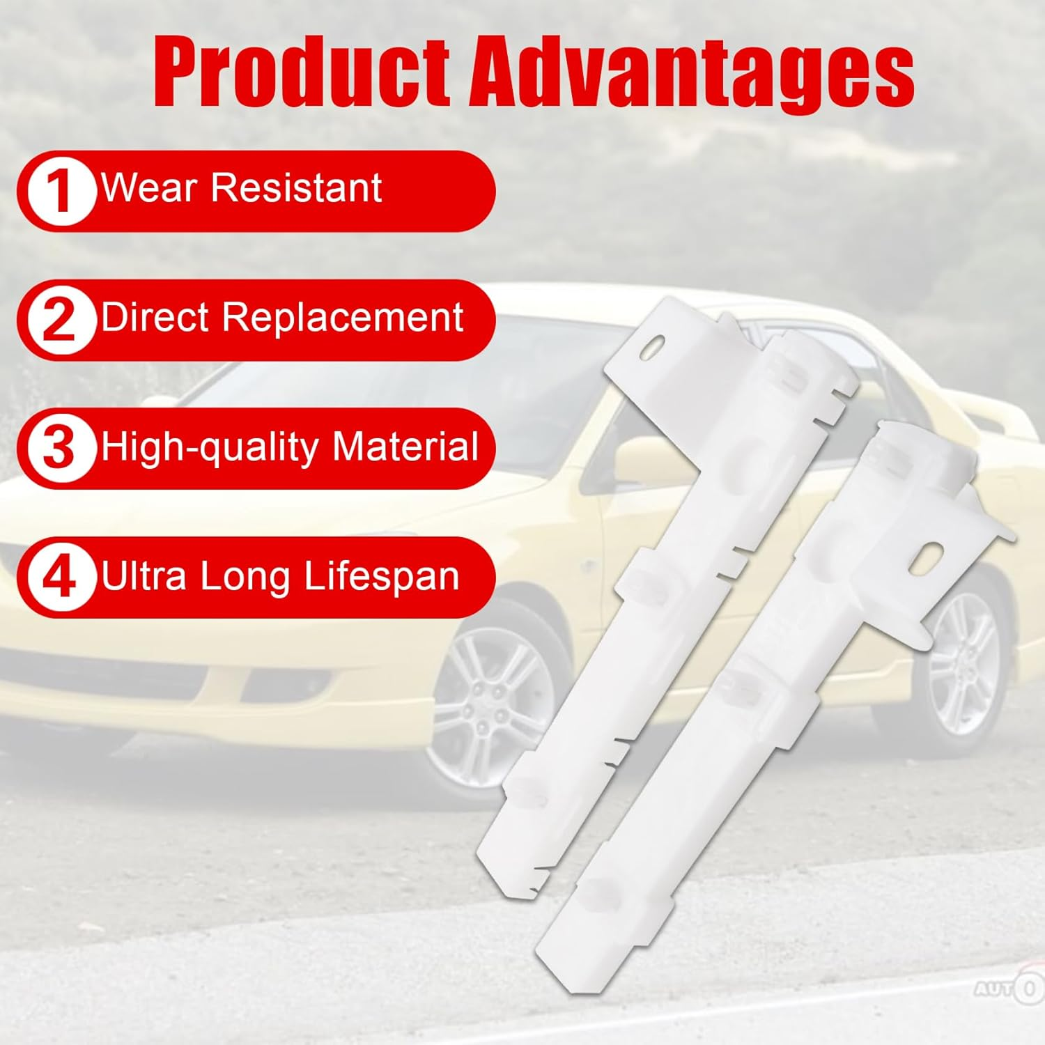 FZJDSD Front Bumper Grille Bracket Right & Left 6400F549 6400F550 Compatible with Mitsubishi Lancer DE ES GTS 2.0L L4 except EVO 2008-2017 Front Bumper Bracket Cover Support Mount image number 1