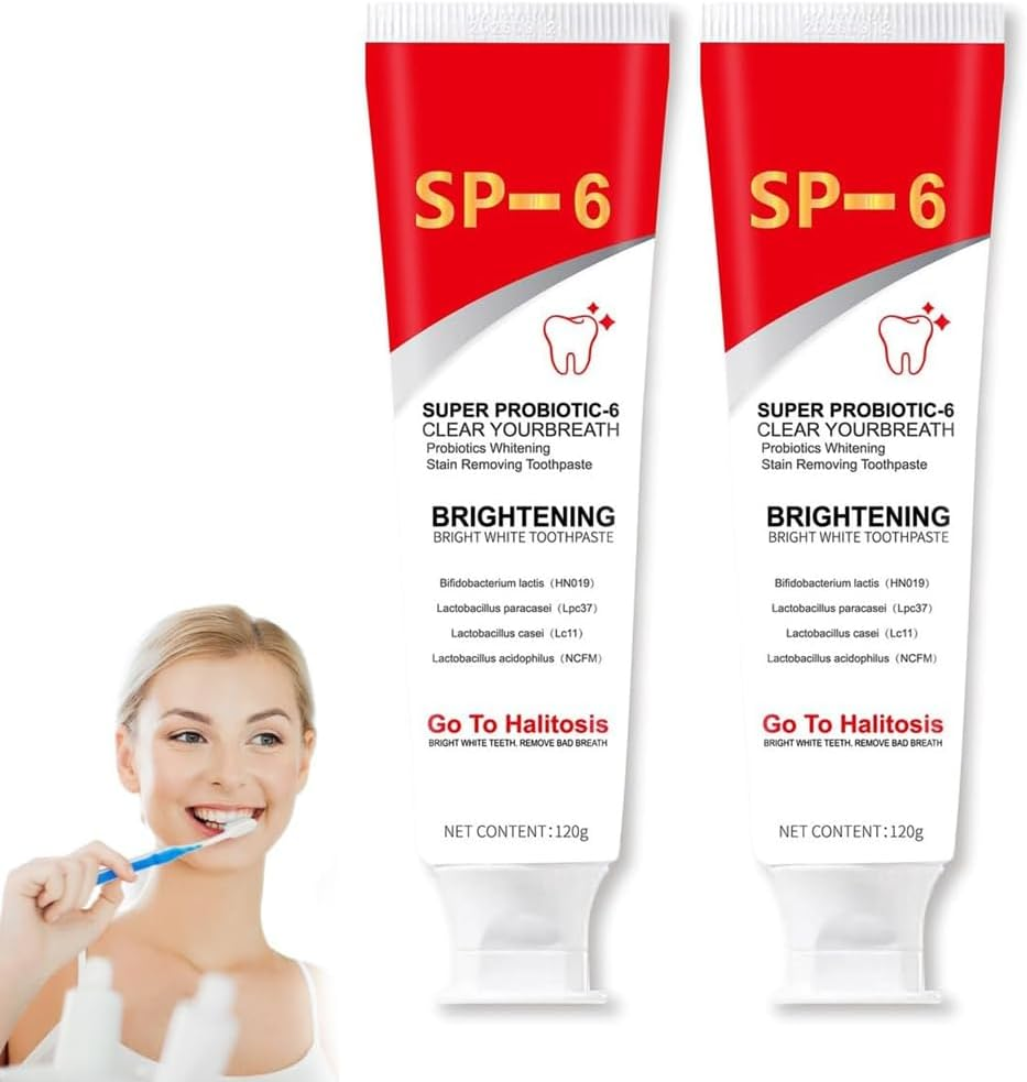 2Pcs Ms Drwikey Probiotics Bright White Toothpaste,Sp-6 Ultra Whitening Toothpaste,Probiotic Brightening Toothpaste,Deep Cleaning Care Toothpaste,Fresh Breath image number 4