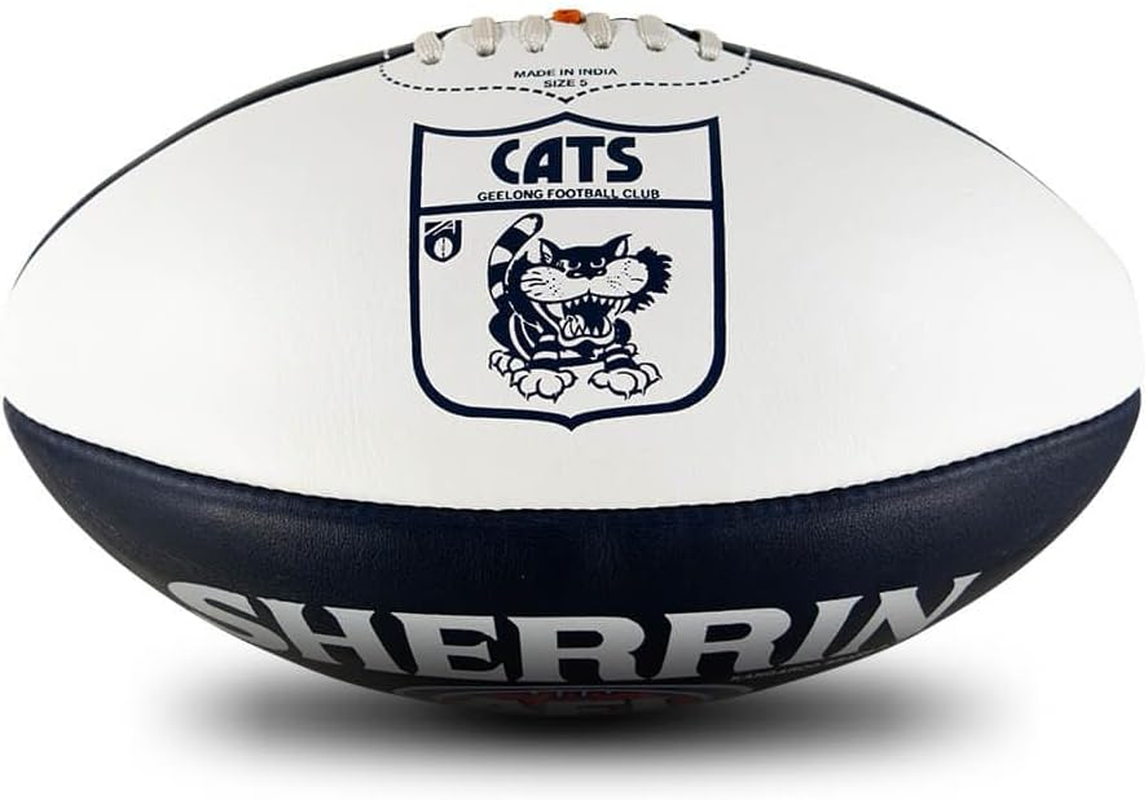 Sherrin Geelong Cats AFL Club Leather Football, Size 5