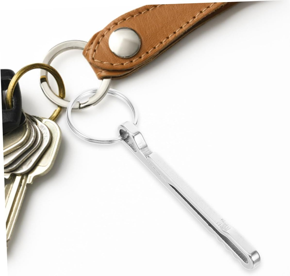 TOGEVAL 2Pcs Stainless Steel Waist Clip Money Clip Carabiner Wallet Key Chain for Camping Accessories Portable Keychain Small Wallet image number 1