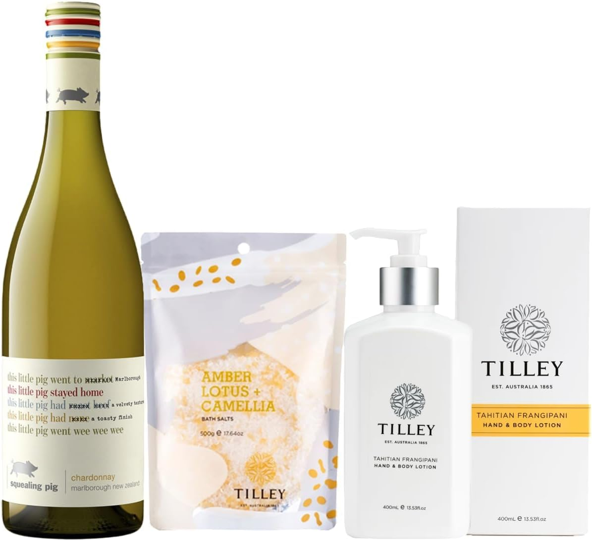 Luxury Wine & Pamper Gift Hamper, Quality Chardonnay & Tilley Bath Essentials, Perfect Birthday or Thank You Gift Set image number 6