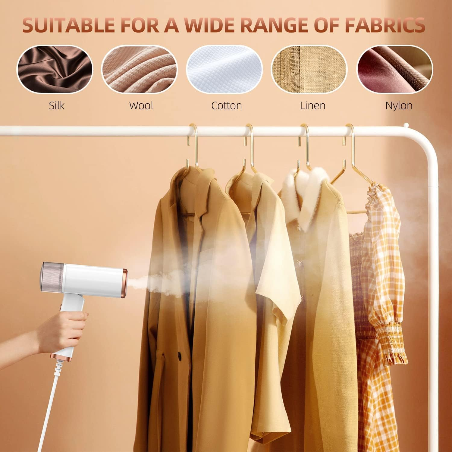 Portable Handheld Steam Garment Steamer Foldable: Effortless Wrinkle Clothes Steam Iron Removal 20-Second Fast Heat-Up, 1200W, 120Ml Water Tank for Home & Travel image number 6