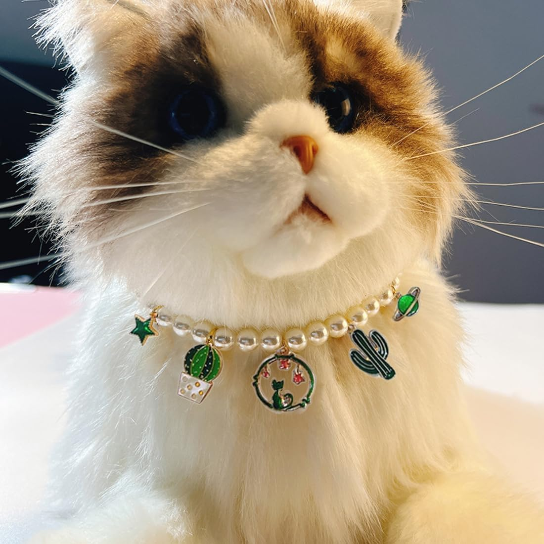 Cat Chain Collar, Link Dog Collar with Secure Buckle Cat Pet Necklace Chain Jewellery Accessories for Small Medium Dogs Cats Links Dog Collar image number 3