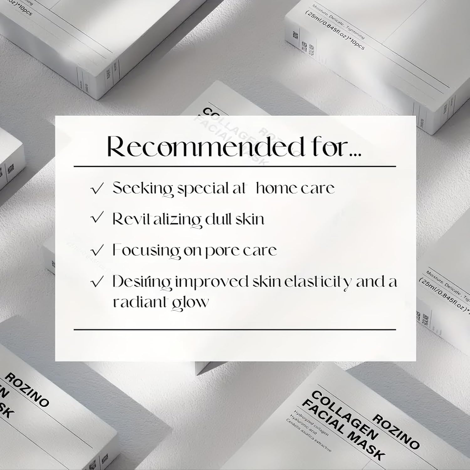8Pcs Collagen Mask, Hydrating Overnight, Bio-Collagen Sheet Mask for All Skin Types Anti-Aging - Minimize Wrinkles & Boost Elasticity, Plump Skin Treatment image number 3