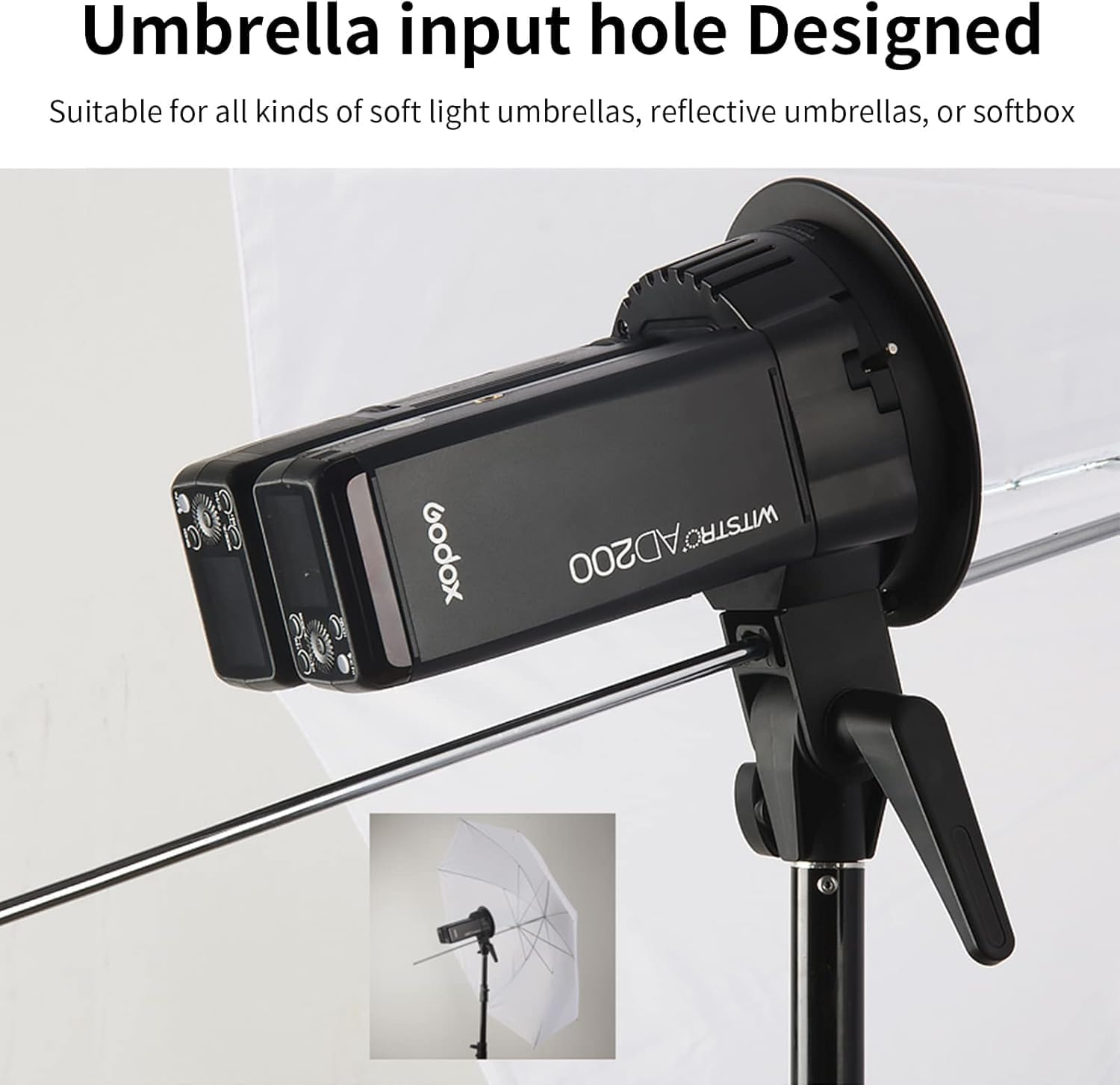 GODOX AD-B2 Flash Bracket Dual Power Twin Head Bowens Mount to Install 2 AD200 Pro II / Ad200Pro / AD200 to Achieve 400W Power Output