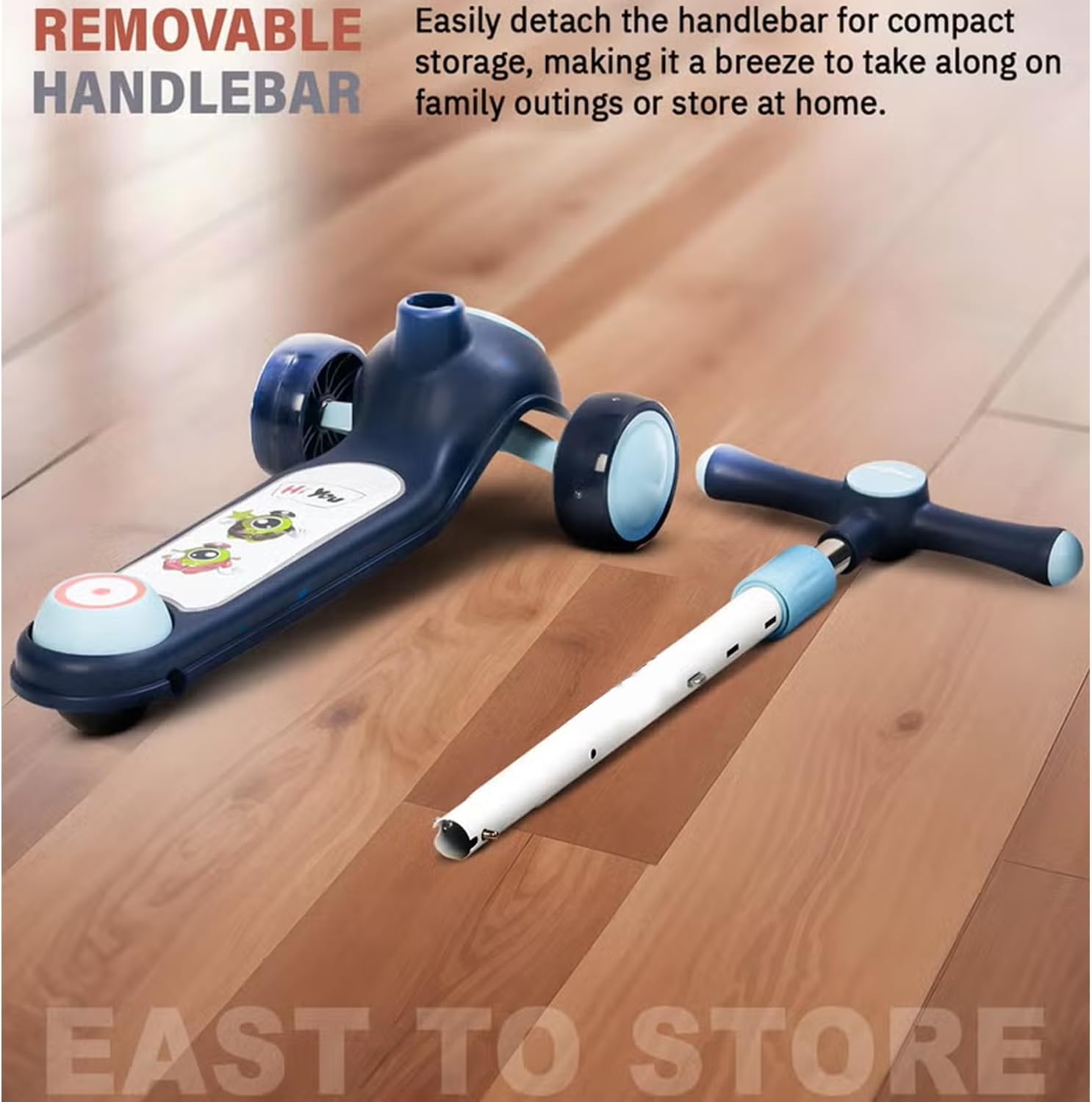 Xcjump 4 in 1 Convertible Kick Scooter for Kids Scooter 3 Wheels Foldable Scooter Tricycle image number 5