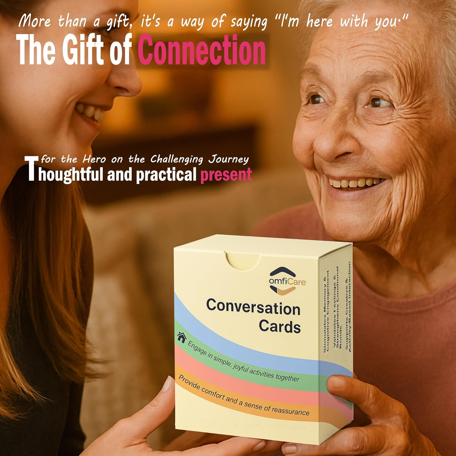 Comficare Dementia Conversation Cards: Alzheimers Activities for Dementia Patients,240 Engaging Prompts for Memory Recall, Emotional Connection & Cognitive Stimulation&ndash;Reminiscence Therapy image number 3