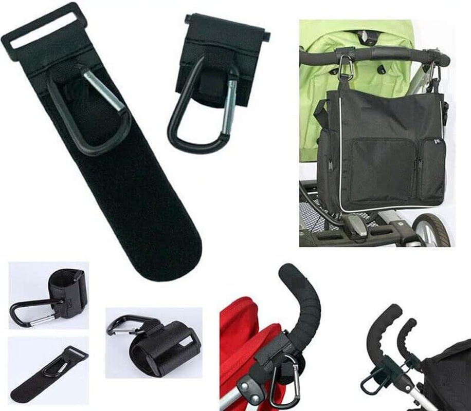 AIMALL 2X Pram Hook Baby Kids Stroller Hooks Shopping Bag Clip Carrier Pushchair Hanger to Carry Your Shopping Bags, Handbag, or Baby Change Bag on Your Pushchair - Universal Fit - Provides Extra Storage image number 1