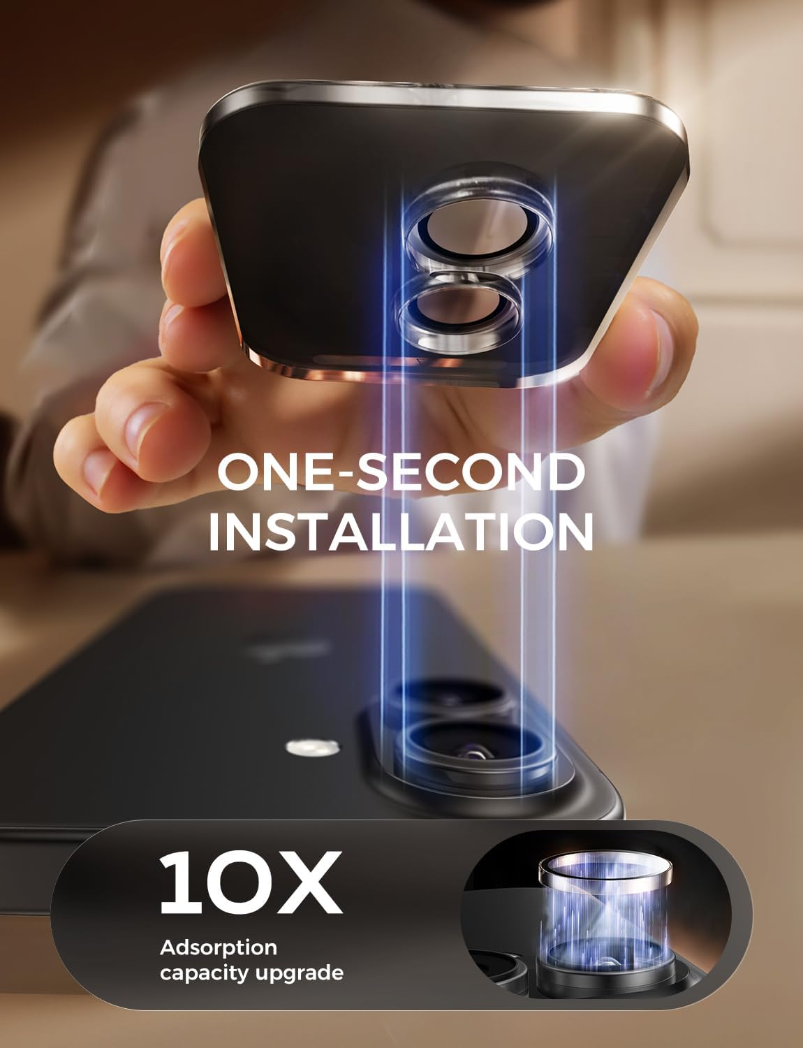 MAGIC JOHN for Iphone 17 Camera Lens Protector [Alignment Kit&1:1 Invisible Fit] 9H Aerospace Tempered Glass, Ultra HD, Metal Individual Ring, Case Friendly, 2 Pack, Clear - Silver image number 6