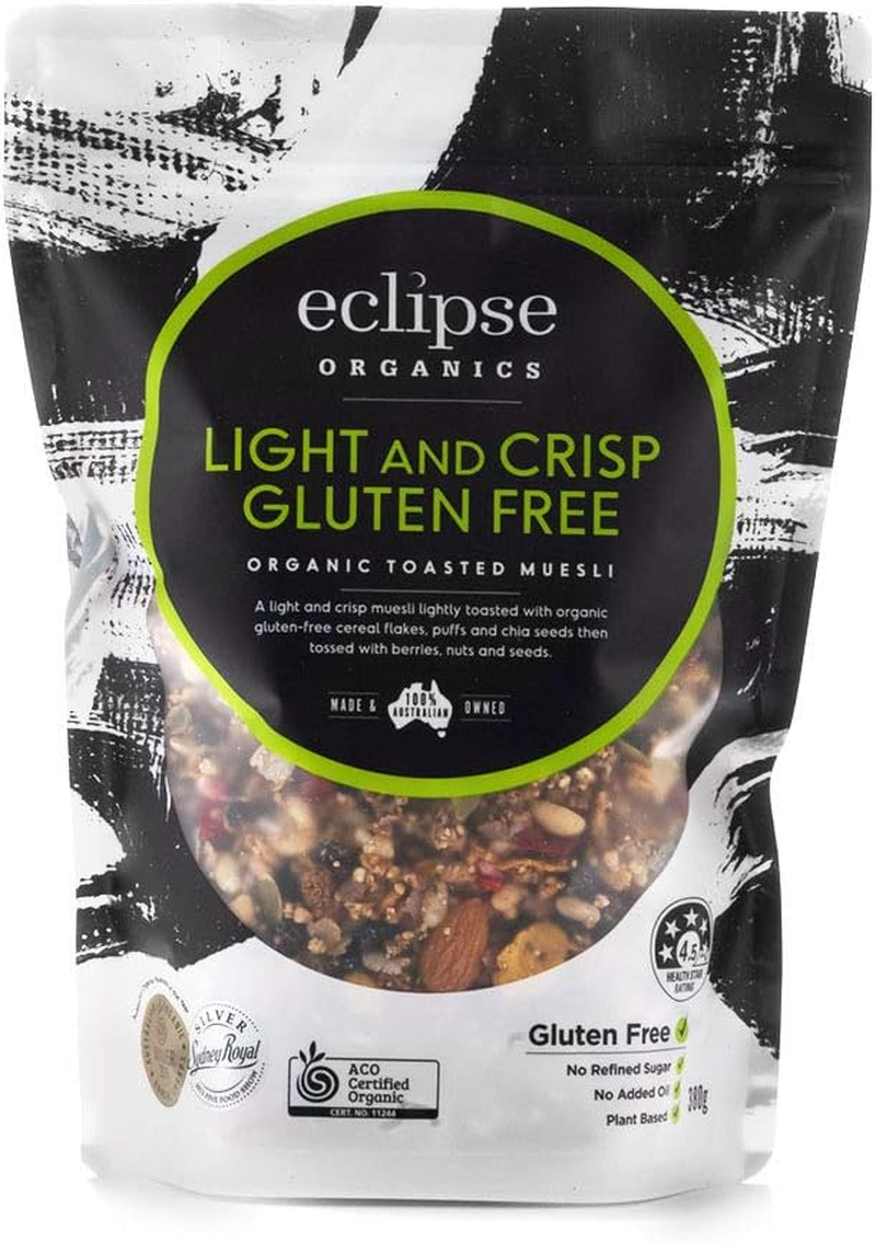 Eclipse Organics Muesli - Toasted Light and Crisp Gluten-Free 380G - Granola, Plant Based, No Preservatives image number 1