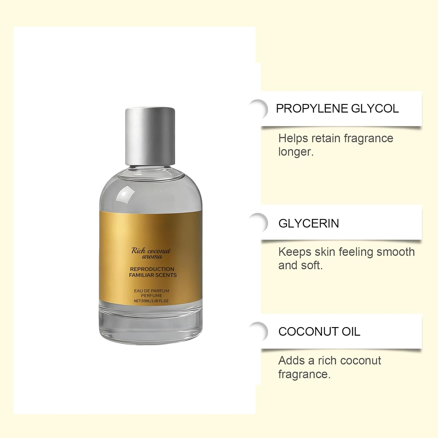 Coconut Fragrance Mist &ndash; Light Body Perfume Spray with Glycerin & Propylene Glycol &ndash; Refreshing Coconut Scent for a Pleasant Daily Aroma (2Pcs) - 4Pcs image number 4