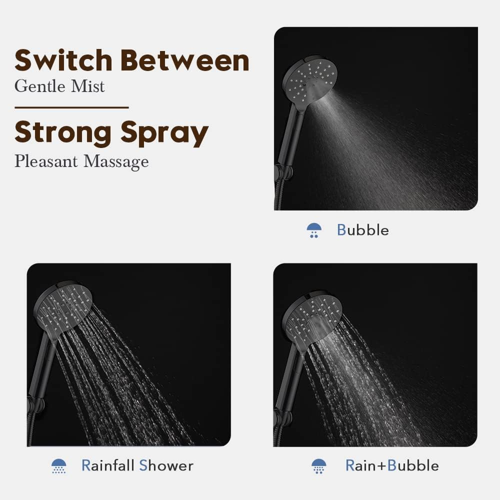 Decaura Shower Rail Set 3-Function Hand Held Shower Head Adjustable Slide Bar - Set A Chrome image number 3