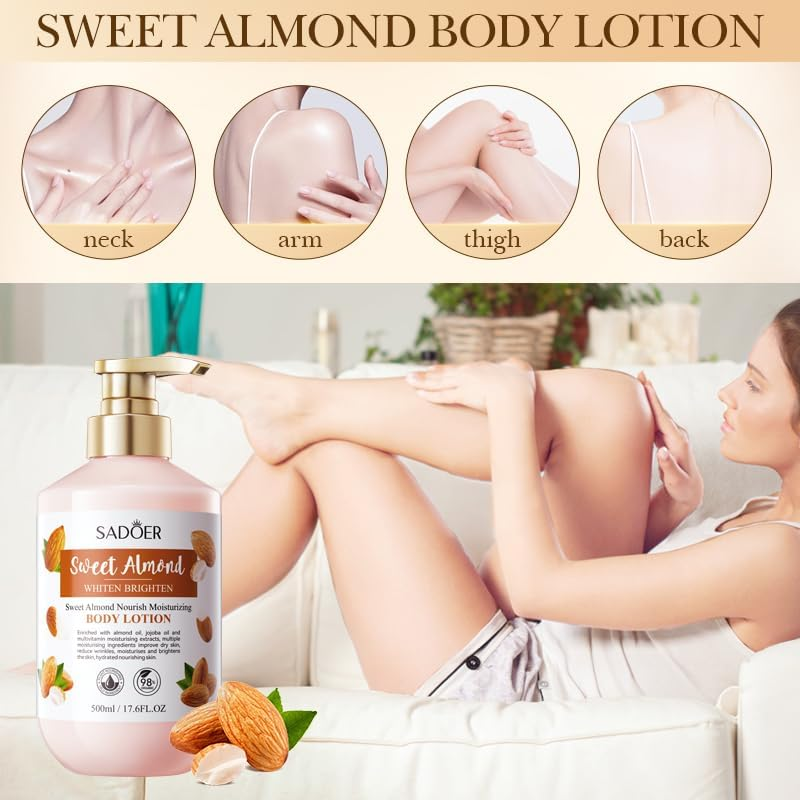 Sweet Almond Whiten Brighten Body Lotion, 500Ml, Moisturising, Nourishing image number 6