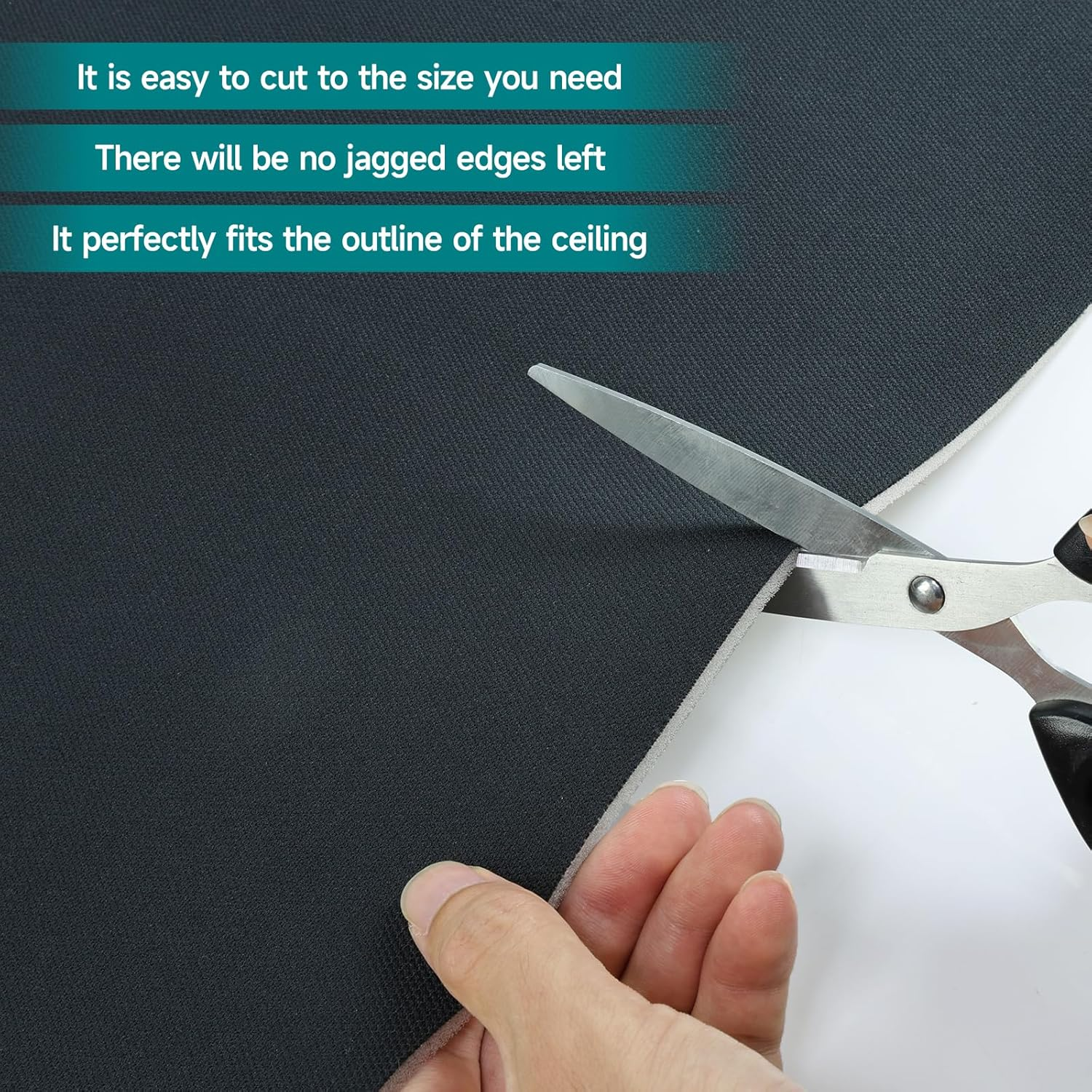 Uexplore-Oz Headliner Fabric - Flat Knit Headliner Roof Lining Mesh Type with 3Mm Foam Backing, Car Interior Replacement Headliner Material for Ute SUV RV Caravan Sedan Hatchback (Black, 1.5M &times; 2.4M) image number 2