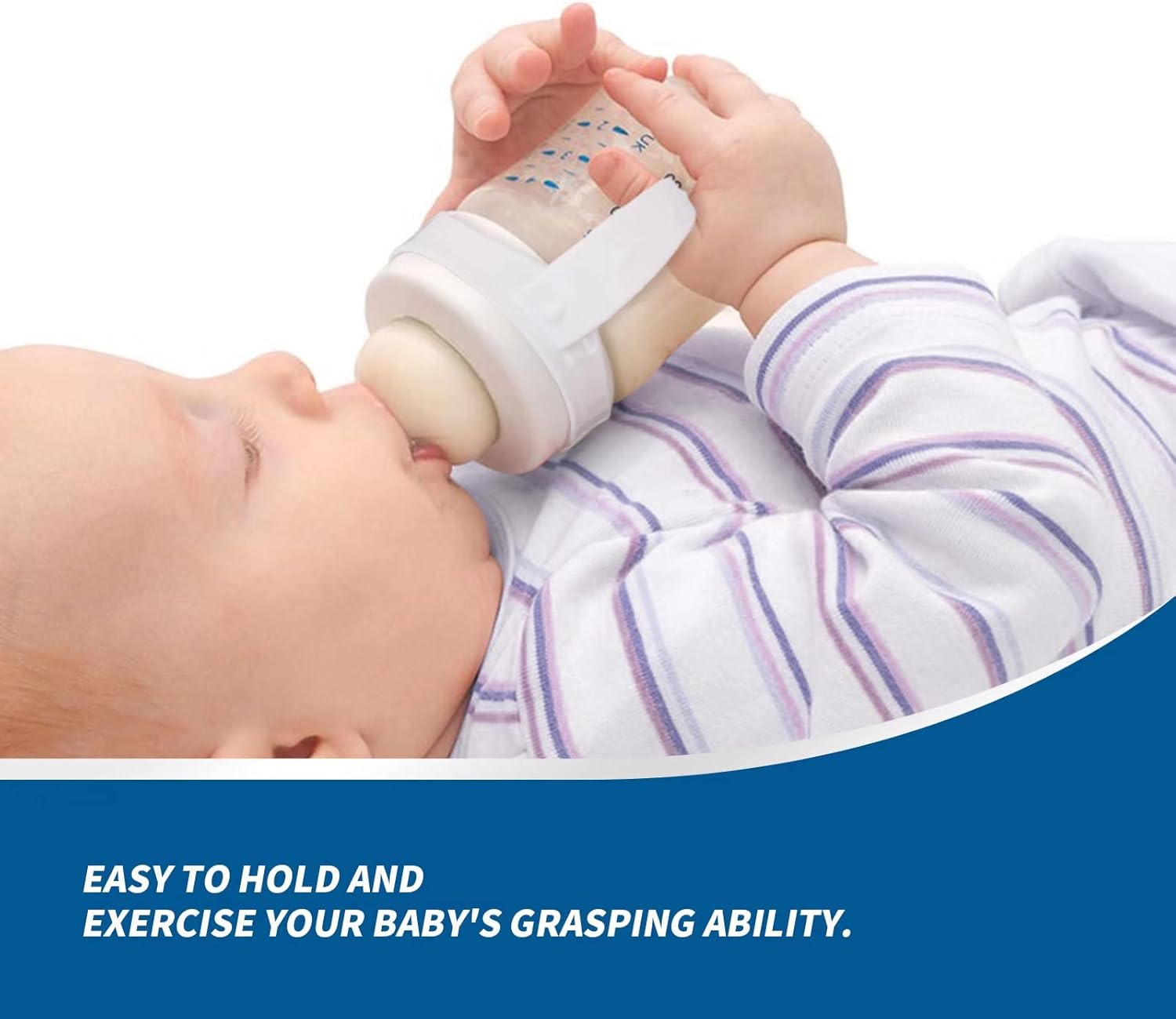 4 Pack Compatible Baby Bottle Handles for Philips Avent Natural Baby Bottles,Baby Bottle Holder - White image number 2