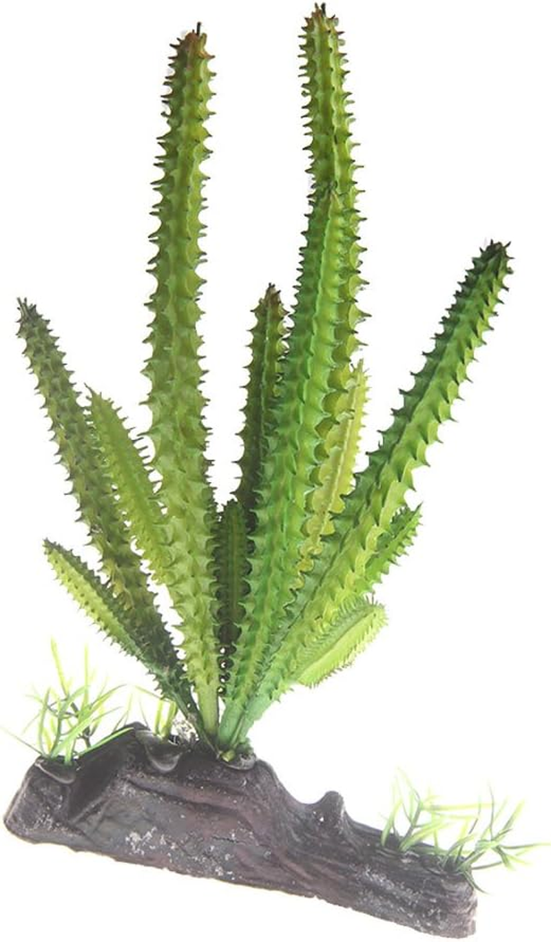 Emours Cactus Plastic Plant Aquarium Ornament Fish Tank Desert Reptile Decoration