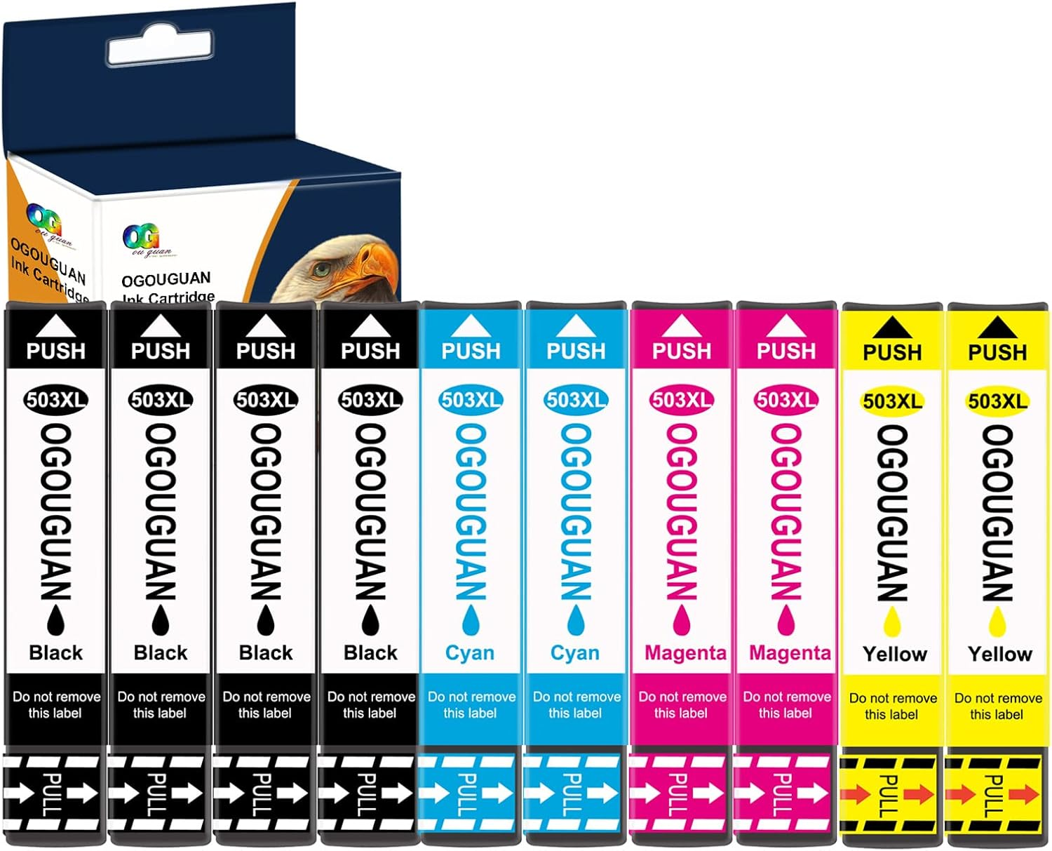 OGOUGUAN 503XL Printer Cartridges Compatible with Epson 503 XL for Expression Home XP-5200 XP-5205 XP5200 XP5205 Workforce WF-2960 WF-2965 WF2960 WF2965 WF-2960DWF WF-2965DWF (10 Packs) image number 1