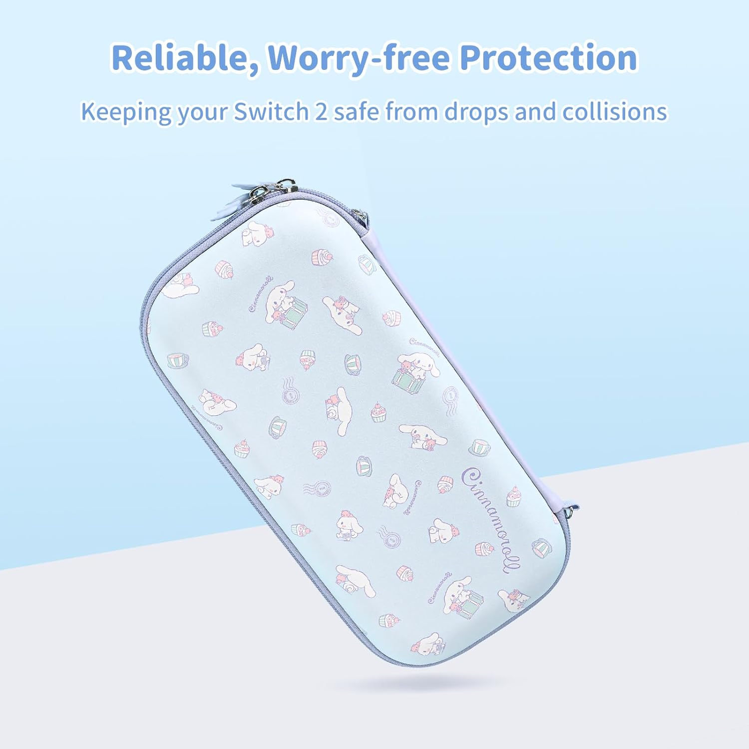 Kuitmor Carrying Case Compatible with Switch 2 (2025) 7.9 Inch, Hard-Shell Slim Travel Case with 12 Game Card Slots for Switch 2 Console and Accessories, Candy Party (Blue) image number 3