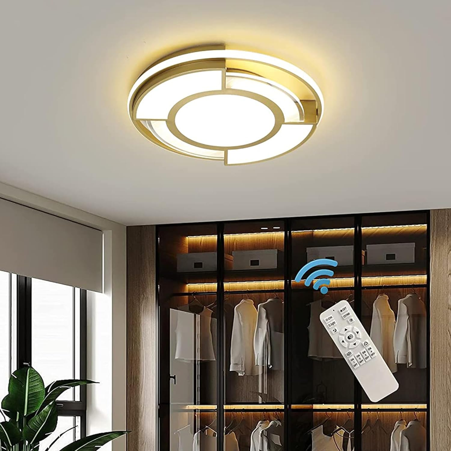 Oninio Modern LED Ceiling Light,Square Acrylic LED Chandelier Flush Mount Ceiling Light for Bedroom Living Room Dining Room Kitchen Office,Dimmable/40W/2400Lm/3000-6500K