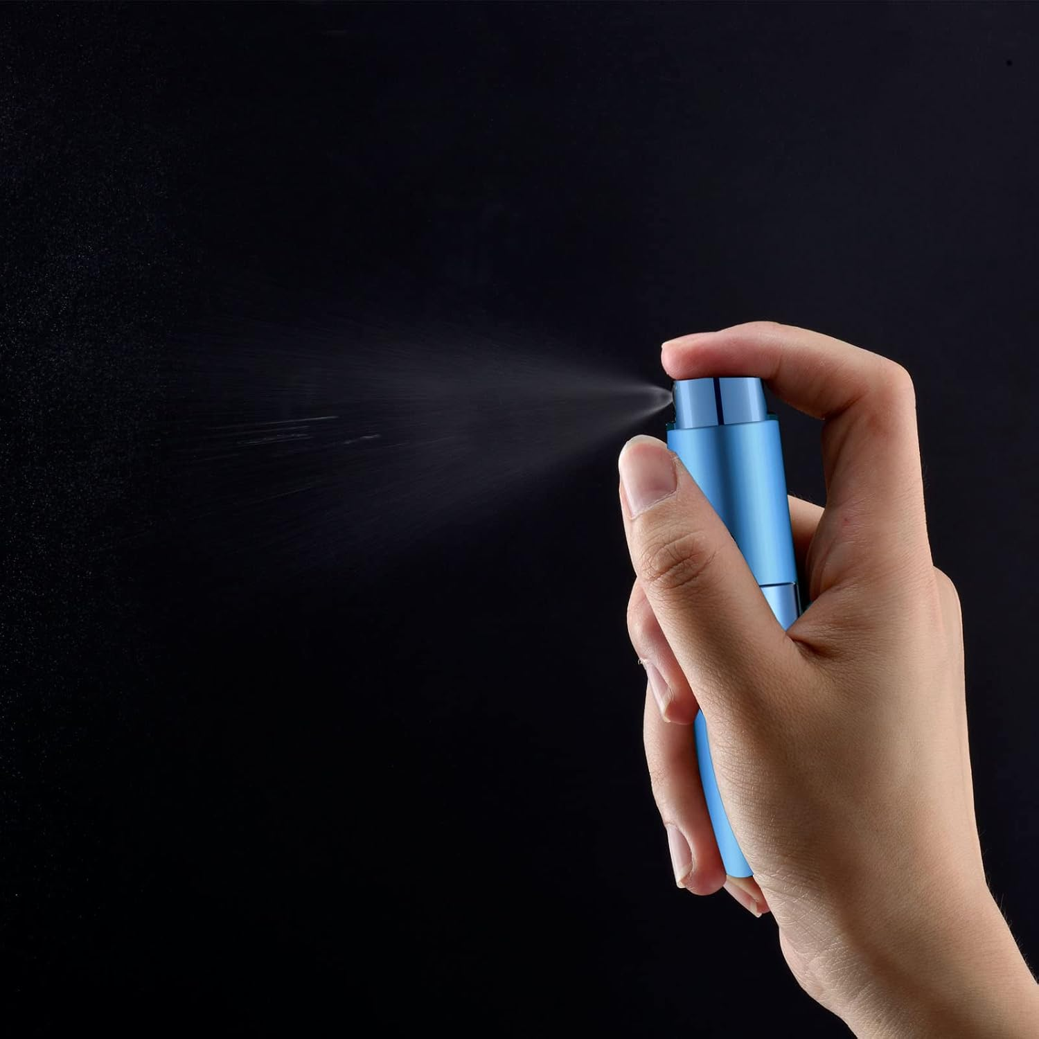 Lil Ray 8Ml Portable Mini Perfume Atomizer(4 Pcs)，Refillable Empty Small Spray Bottle for Travel, Twist Type Pocket Cologne Sprayer (Matte Black, Pink, Blue, Silver) image number 4