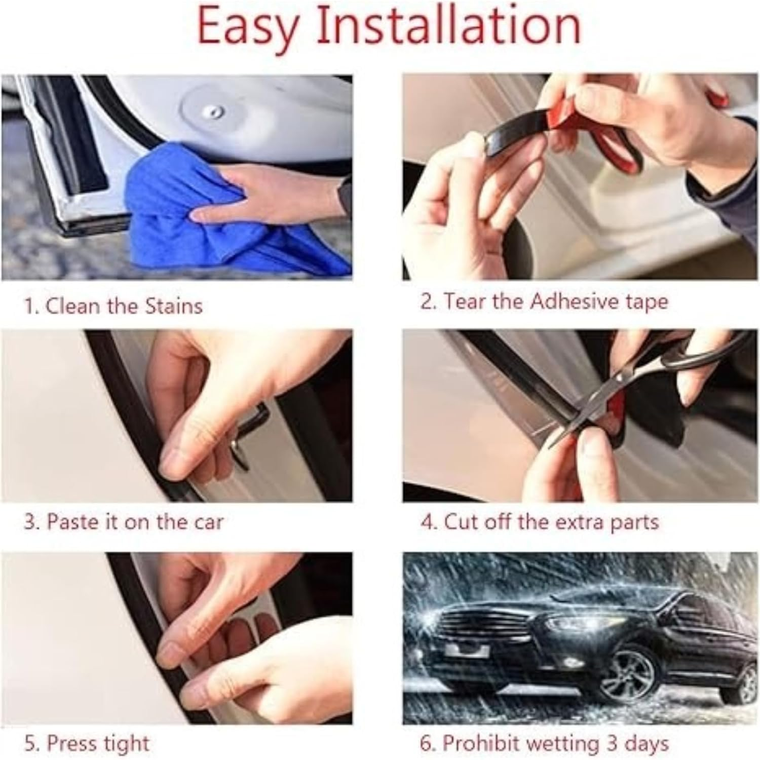 Kalione Car Door Seal Strip, Z-Shape Rubber Weatherstrip, 4M/13Ft Black Edge Trim Guards, Hollow Design for Window Door Engine Cover, Waterproof Noise Reduction image number 2