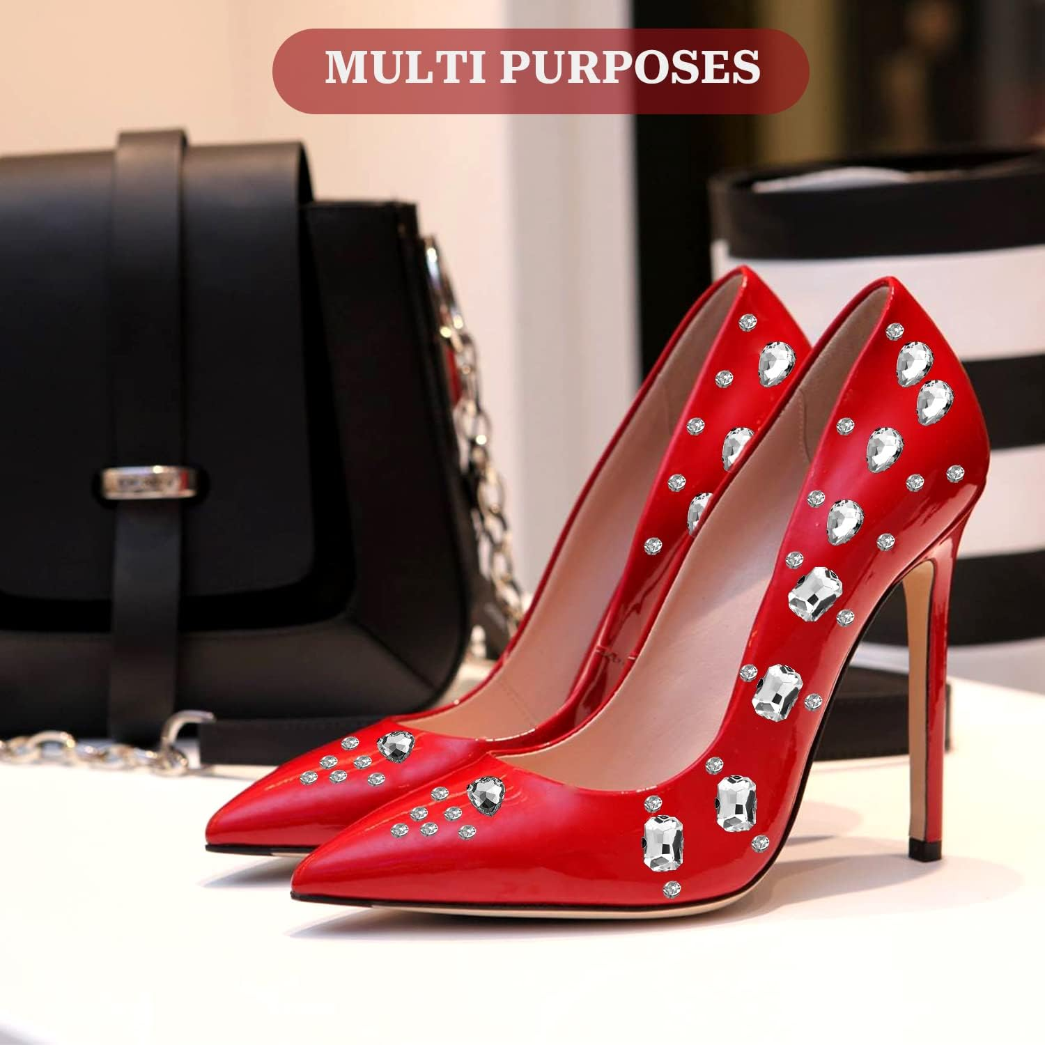 240 Pieces Sew on Rhinestones Glass Sew on Crystal Rhinestones Clear Gems Mix Shapes Metal Flatback Claw Rhinestones Gems for DIY Crafts Clothes Jewelry Making Shoes image number 3