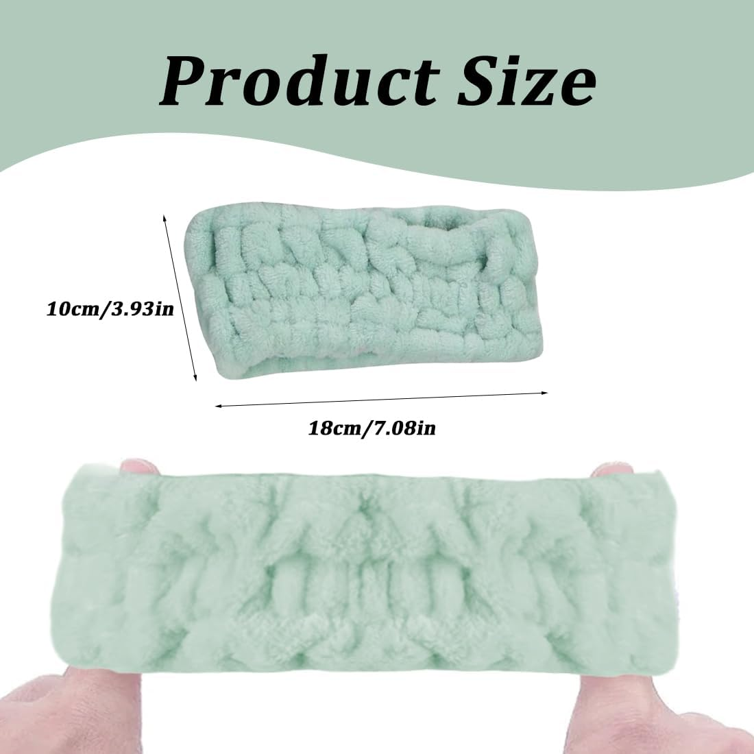 Spa Face Headband, Pack of 3, Coral Fleece Makeup Hair Bands, Elastic, Cosmetic Headband, Wide Brim Coral Fleece, Hair Band, Wrist Sweatband, Cosmetic Headband, for Shower, Skin Care, Sports image number 3