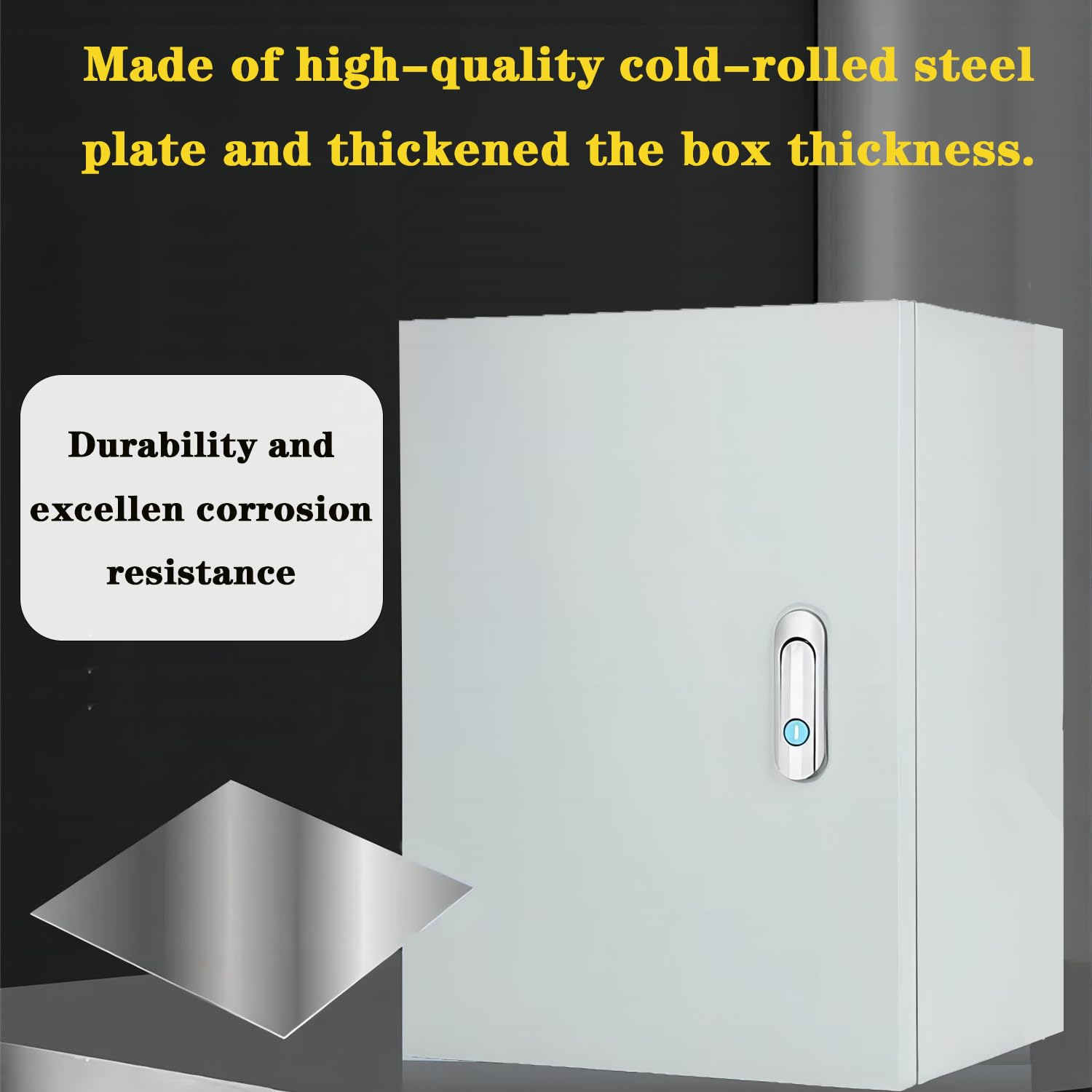 15.75''X11.8''X7.87'' Steel Electrical Junction Box, Indoor&Outdoor Enclosure Wall Mounted Metal Electric Equipment Box with Safety Locks and Mounting Plates. image number 1