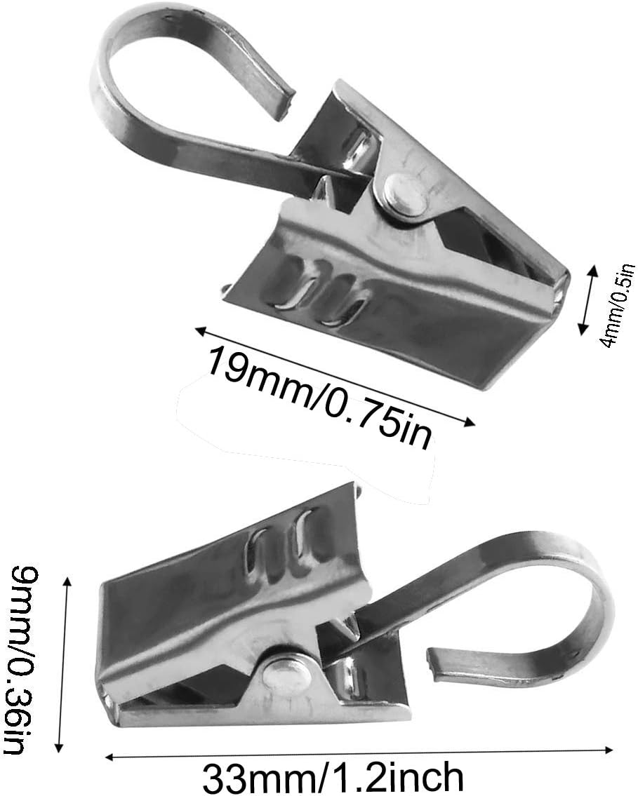 LERTREE 30PCS Heavy Duty Stainless Steel Metal Clips W/Hook for Curtain, Photos, Art Craft Hanger Hanging Clips Home Decoration image number 3