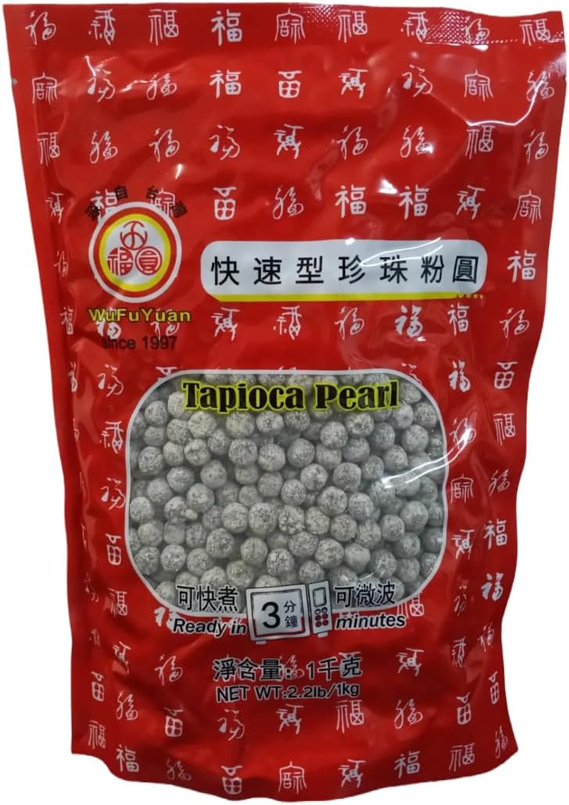 Instant Black Bubble Tea Tapioca Pearls, 1Kg/2.2Lbs image number 4