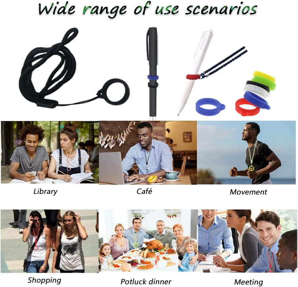 100 Pcs Anti-Lost Silicone Rubber Ring Holder, Silicone Lanyard Holder Case for Pen, Pen Anti-Lost Silicone Rubber Ring for Pen Devices Office or Daily Sports (Dia. 0.5"/13Mm, Mixing Colors, image number 1