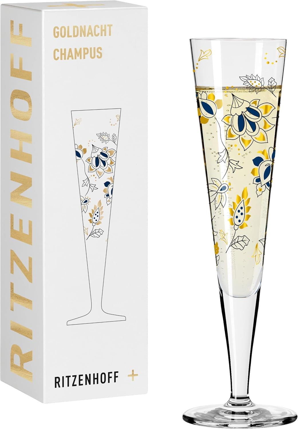 RITZENHOFF Goldnacht No. 44 1071044 Champagne Glass 200 Ml Designer Item with Real Gold Made in Germany image number 3