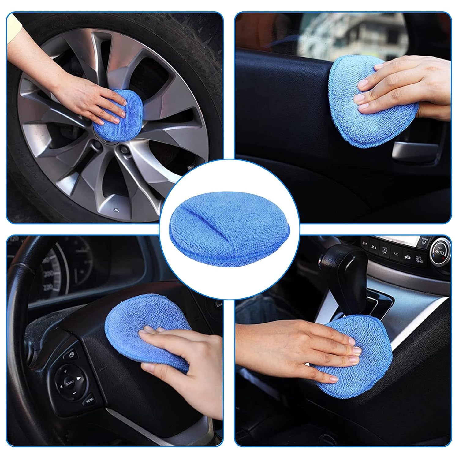 MAEZOE 5-Pack Car Wax Applicator Pads, Microfiber Applicator Pad with Finger Pocket, Buffing & Polishing Pads for Car Cleaning and Fine Polishing image number 2