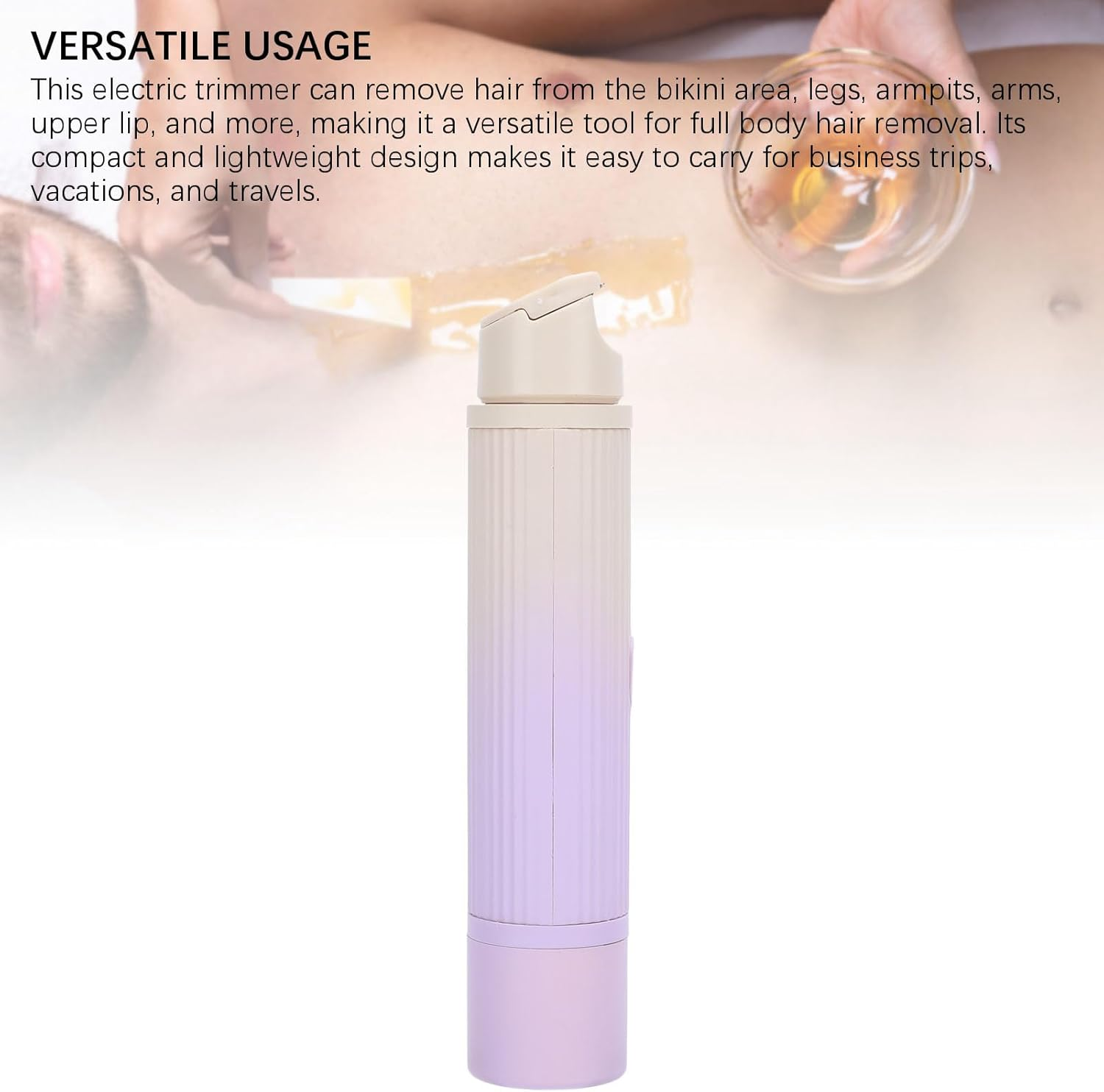 RIZGHWOY Double Head Hair Clipper for Women, Efficient Body Pubic Hair Trimmer, for Legs, Armpits, Rechargeable Women for Sensitive Skin, Plastic Size (Gradient Purple) image number 6