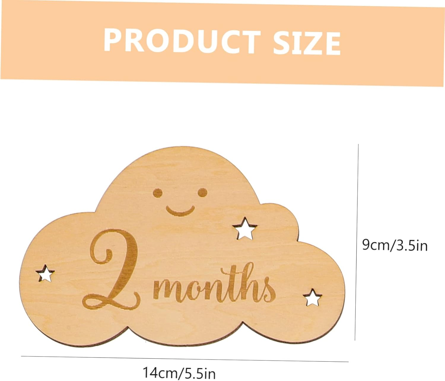 8Pcs Wooden Cloud Signs for Photo Props Newborn Cards Birth Announcement Cards for Boys and Girls image number 5