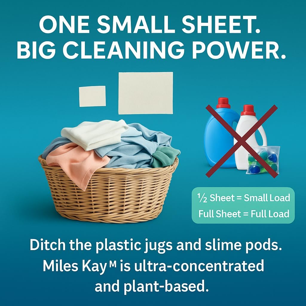 Laundry Sheets - 80 Wash - World First 0% PVA Plastic in the Product (Unlike Other Brands with up to 40% Plastic Going into Your Machine) - Stop PVA from Entering Our Waterways image number 2