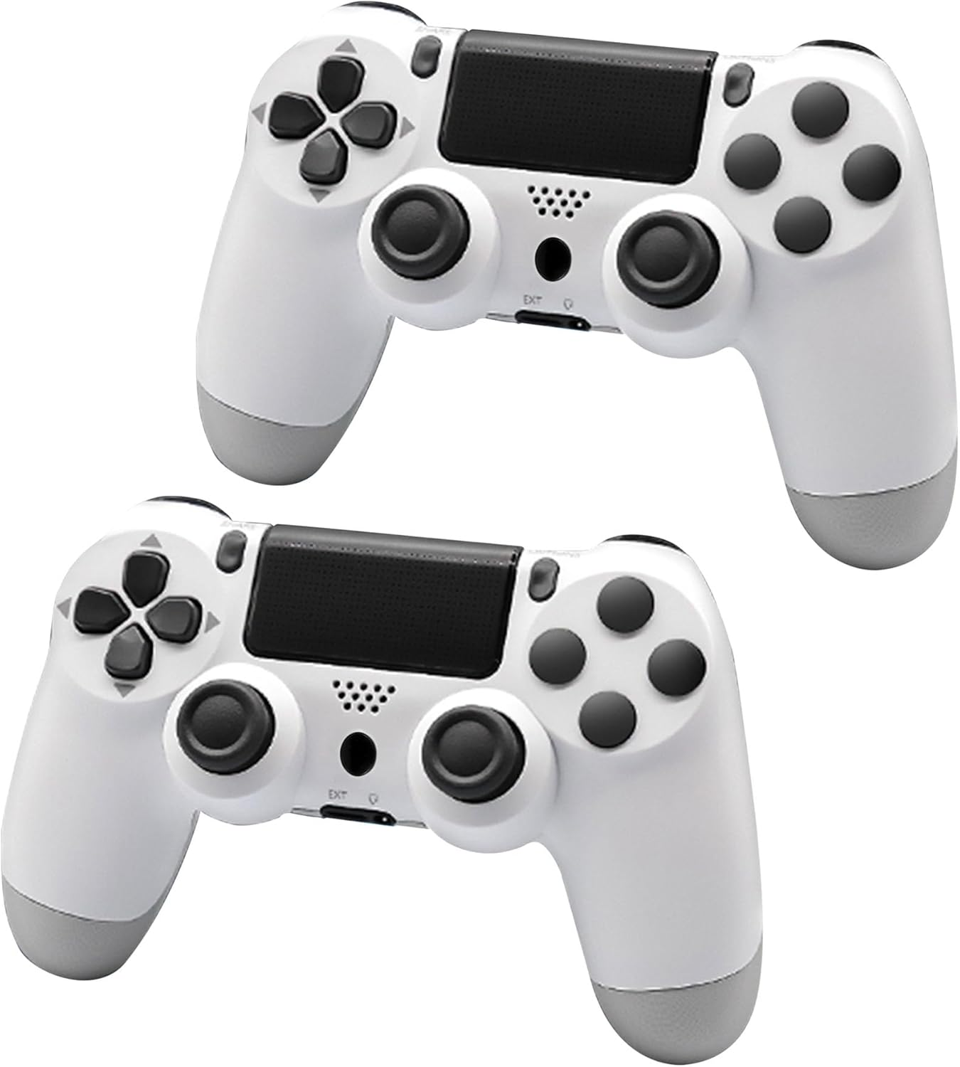 Wireless Controller for P-S4,Compatible with P-S4/Pro/Slim/Pc Bluetooth Controller,Dual Vibration,Touch Panel, 3.5Mm Audio Jack,Six-Axis Joystick,White,2Pcs