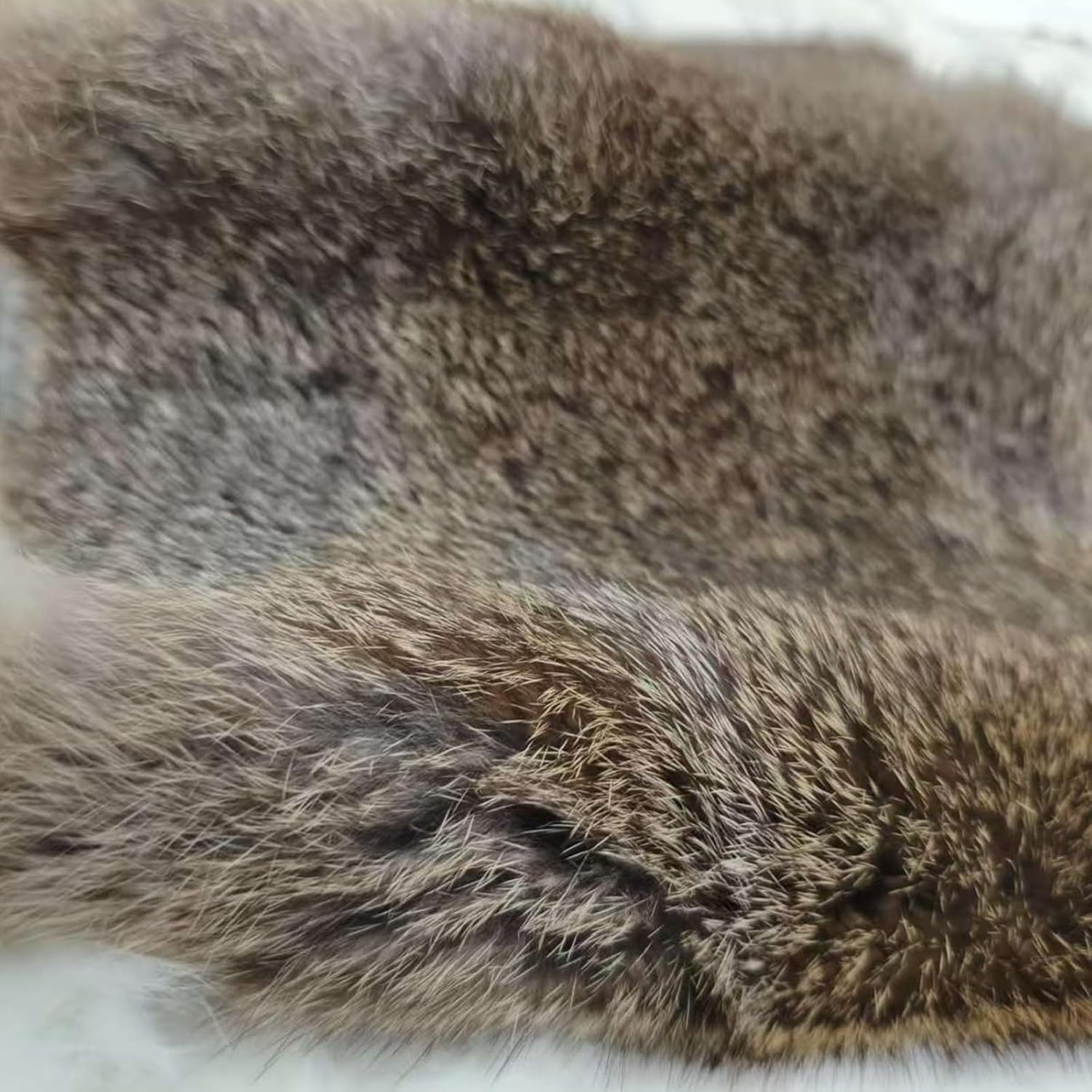 Plush Rabbit Hide Fur Throw Blanket for Couch 55X110Cm, Whole Pelt Patchwork Real Rabbit Skin Throw Warm Leather Rug Home Sofa Chair Decor Mat for DIY Craft Material Natural Yellow - Natural Yellow image number 5