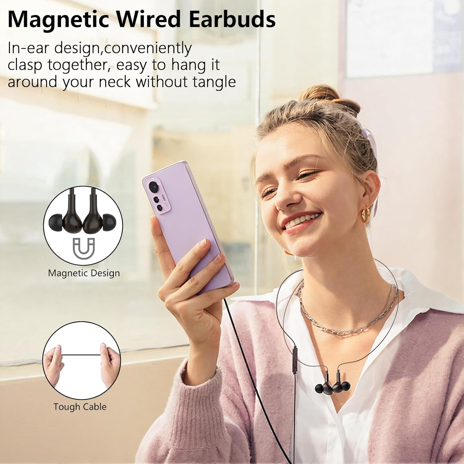 USB C Headphones for Samsung Galaxy S25 S24 S23 S22 Ultra A55 A56 A54 A36 A35 A34 A26 A16, Earpods USB C with Microphone for Iphone 16 15 Pro Ipad 5 6 Pro Mini Macbook Air Google Pixel 9 8 7 image number 3