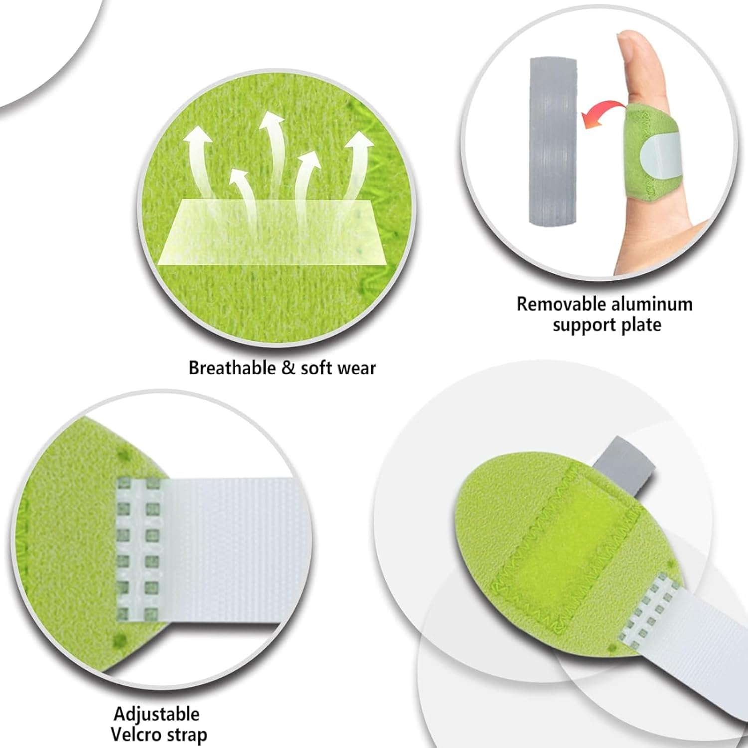 Tavvke 6 Pcs Trigger Finger Splints, Adjustable Single Straps Finger Splint Support Brace Kit for Broken/Straightener/Arthritis, Fits Thumb, Index, Middle, Ring & Pinky (6 Colors) image number 5