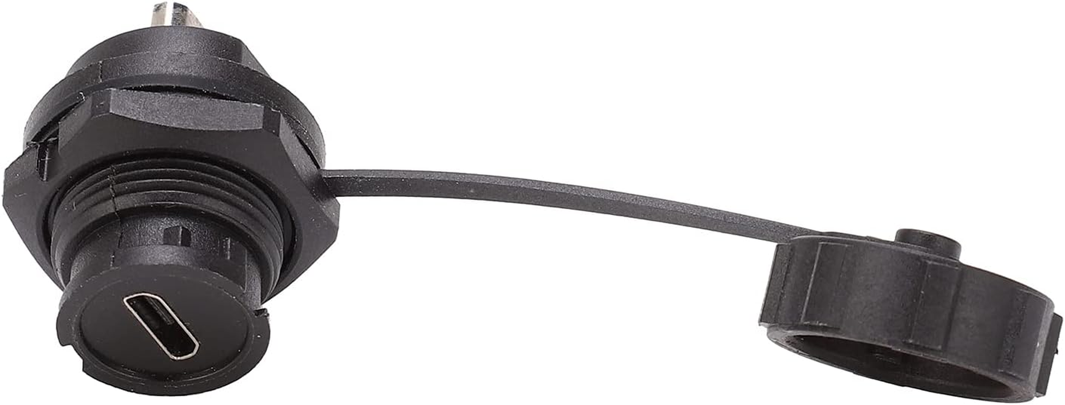 Viagasafamido USB Connector IP68 Water Proof Female Motherboard Rear Socket Mount Coppler USB Pass by Connector 30V 1.5A with Cover image number 4