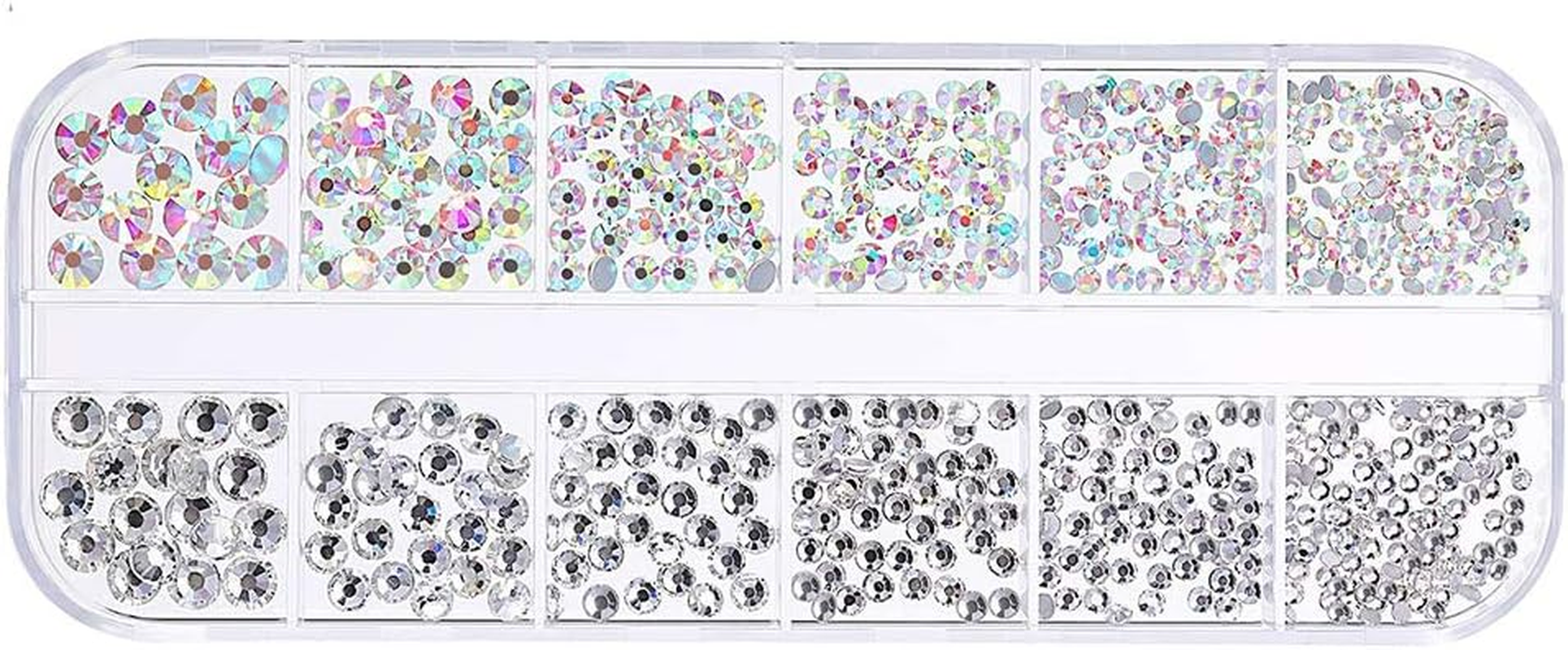 1 Box Nail Crystal AB Nail Crystals Clear Rhinestones Nail Art Rhinestone round Glass Charms Gems Stones