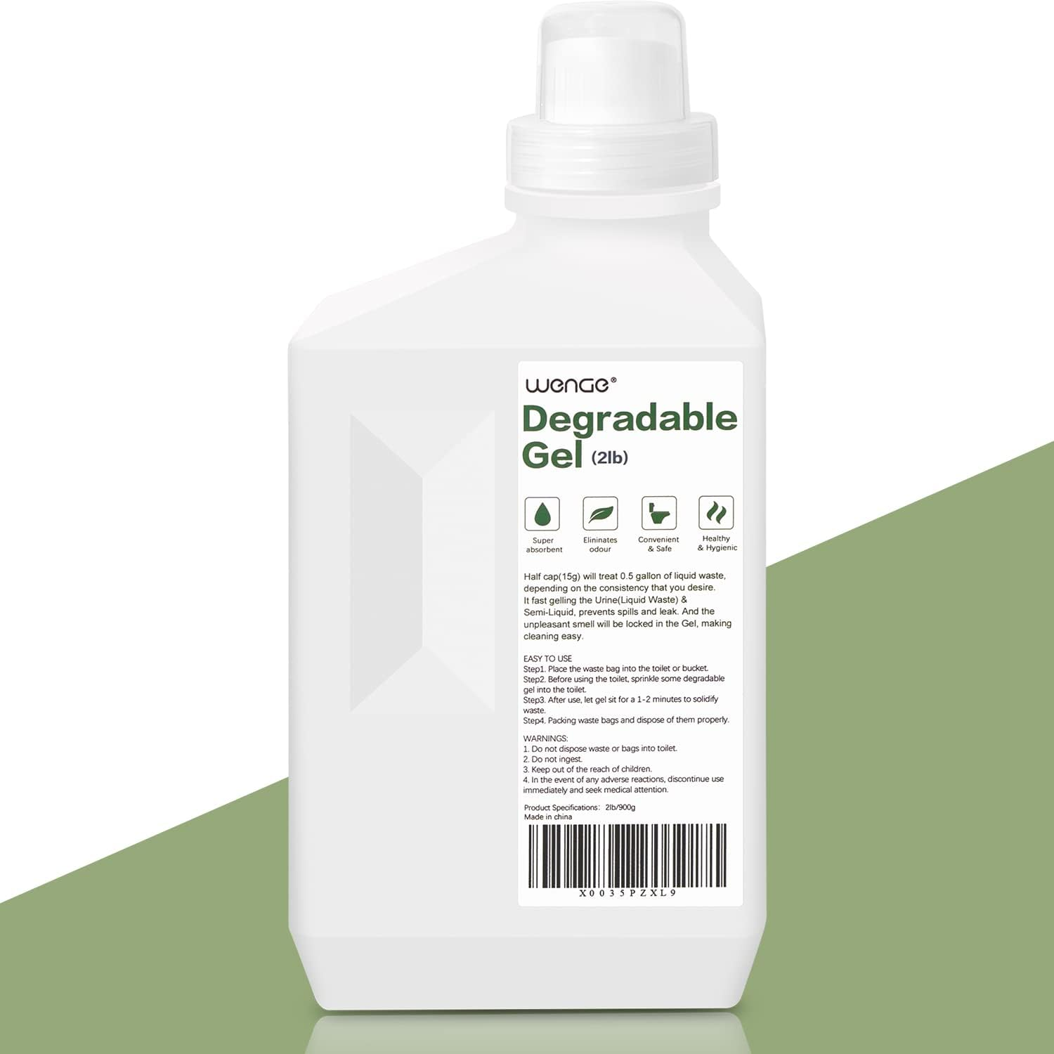 Wenge Urine Super Absorbent Powder, Deodorizer - 2LB - Poo Powder for Portable Toilet, Eco Absorbent Gel Liquid Waste Gelling - for Camping Portable Toilet, Urinals, Bedside Commodes, Pet Potty Etc image number 6