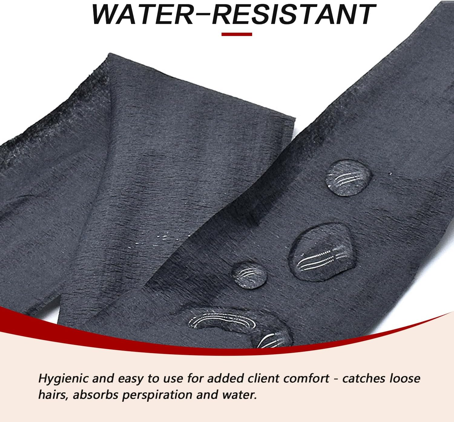 Ericotry 2Rolls Disposable Barber Neck Strips Hairdressing Stretchy Neck Paper Wrap Barber Accessories for Salon Barber Shop Hair Cutting Styling (Black) image number 3